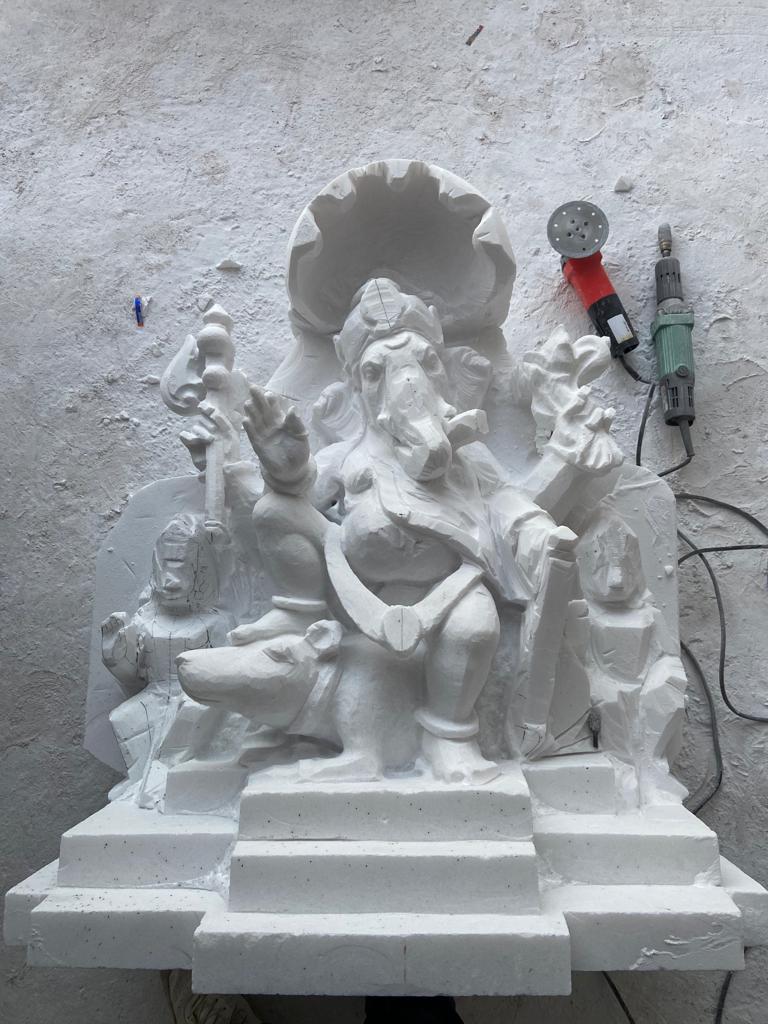 Custom marble mandir design