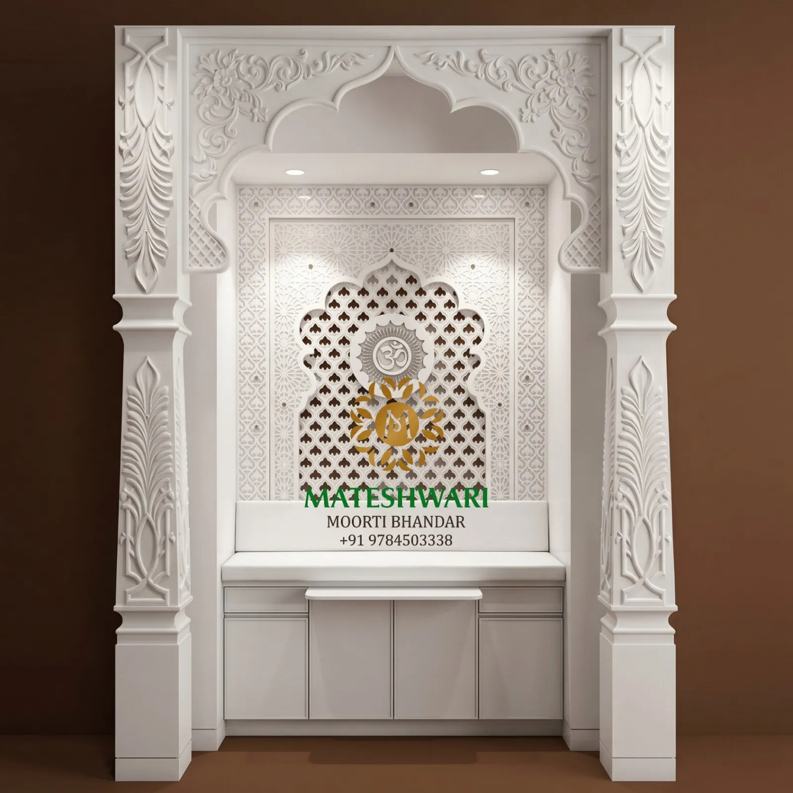 Premium Marble Finish Home Temple (HT-PM-002)